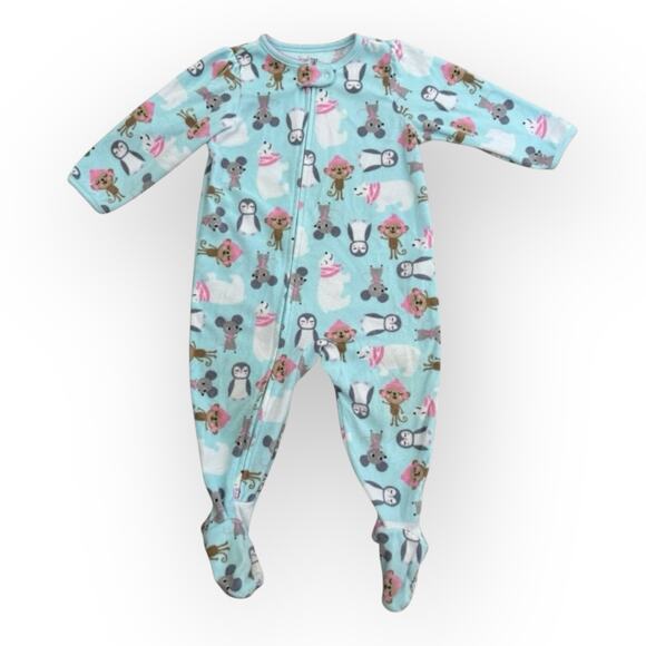 Lot of 12M Baby Girl Simple Joys by Carters Fleece Footie Pajamas - Picture 7 of 7